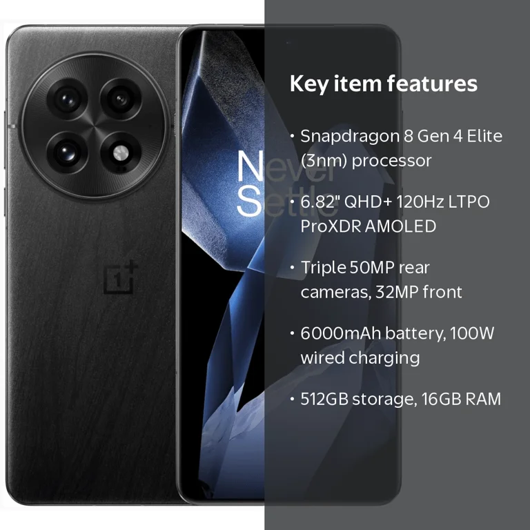 OnePlus 13 5G – 512GB + 16GB RAM – Factory Unlocked – Black