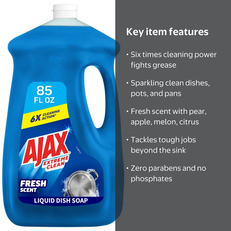 Ajax Extreme Clean Foaming Dish Soap, Deep Cleaning, Grease