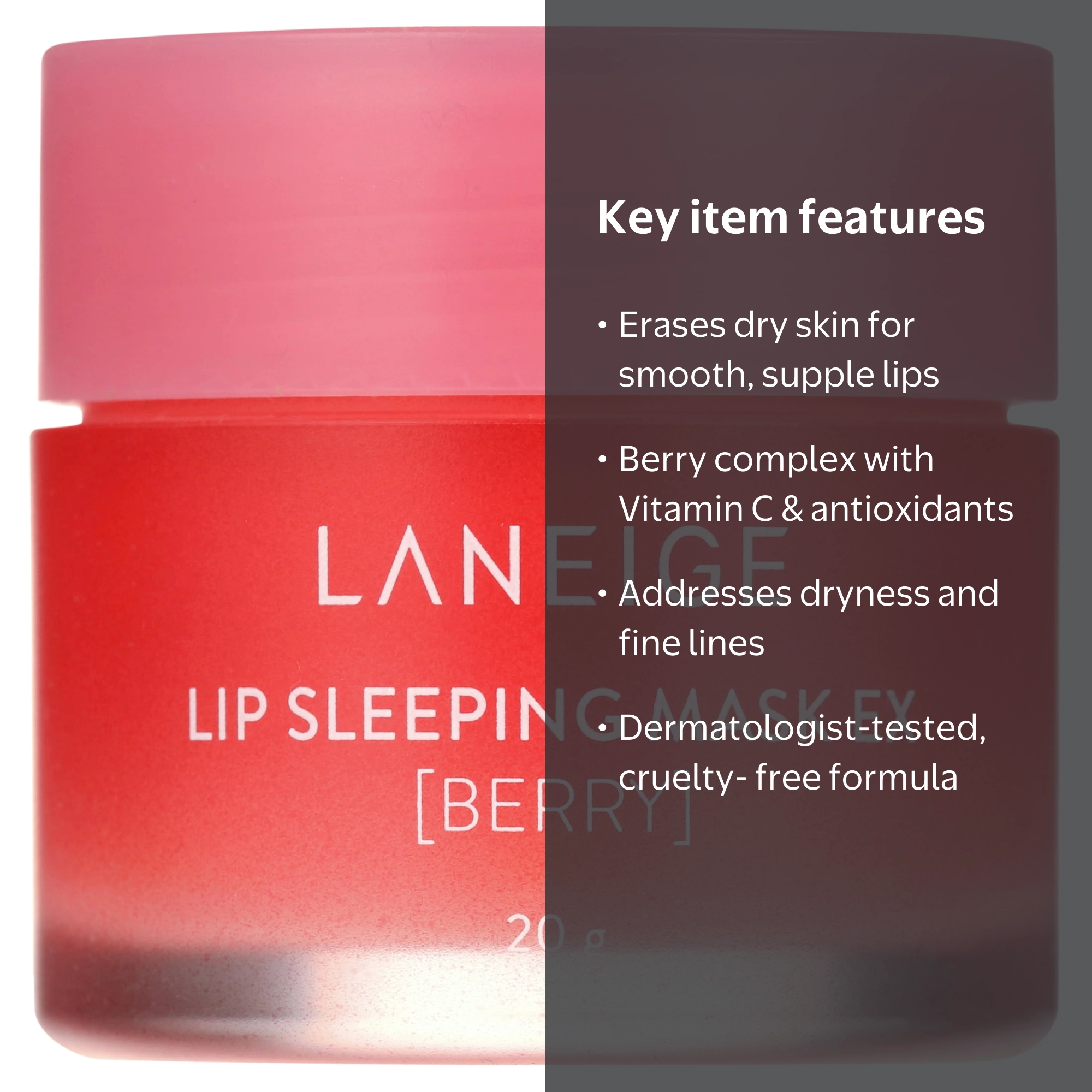laneige lip sleeping mask with hyaluronic acid and vitamin c Laneige Lip Sleeping Mask EX Berry, Vitamin C-rich, 20g