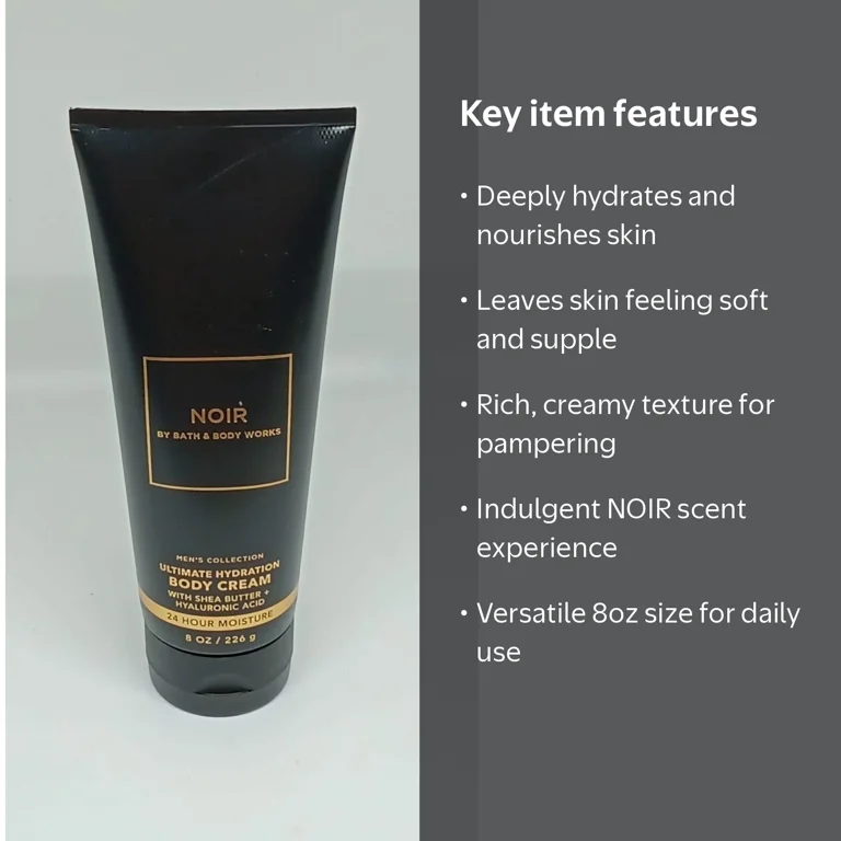 Bath and Body Works, Body Cream, 8oz, Noir Scent, Hydrating