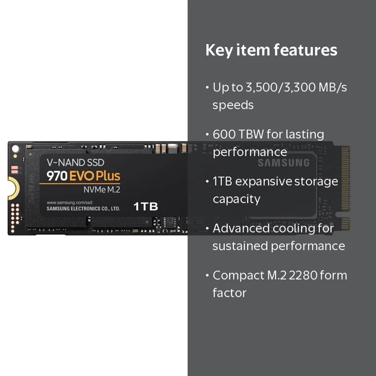 SAMSUNG 1TB Solid State Drive SSD 970 EVO Plus Series - PCIe NVMe