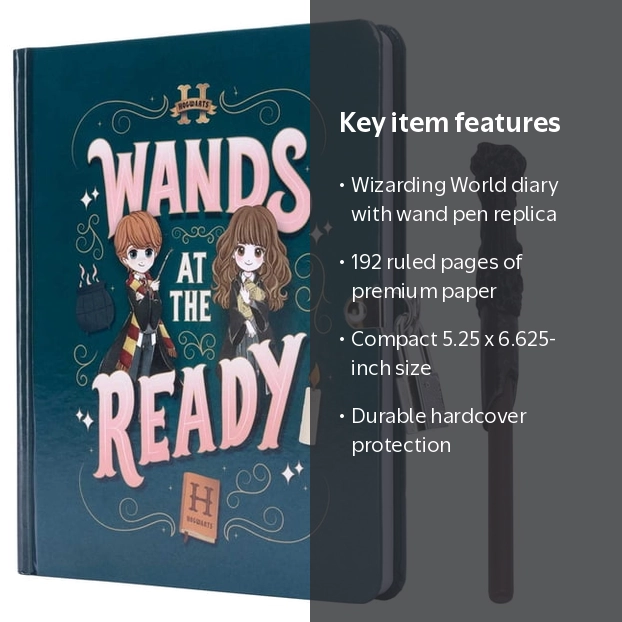 Insights, Hardcover Journal, 192 Pages, Harry Potter Wand Pen