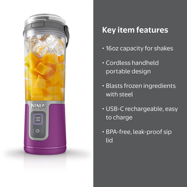 Ninja Blast 16 oz Portable Personal Blender with Leak Proof Lid