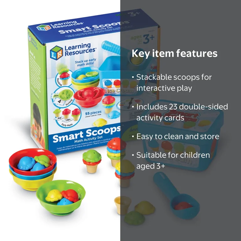 Learning Resources Smart Scoops Math Activity Set, Preschool Toys