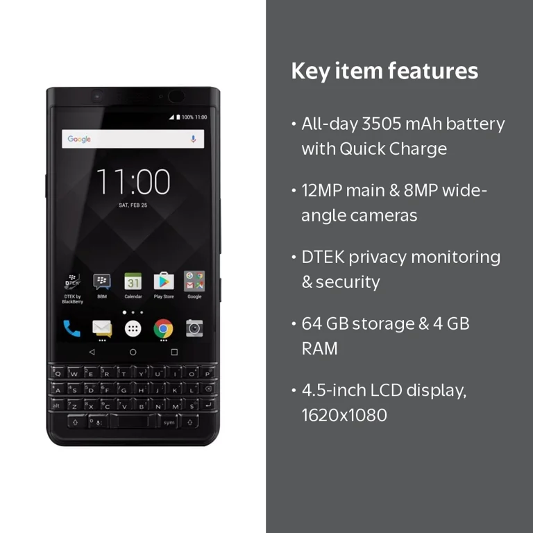 BlackBerry KEYone 4G Smartphone - Black Edition - 4GB RAM, 64GB
