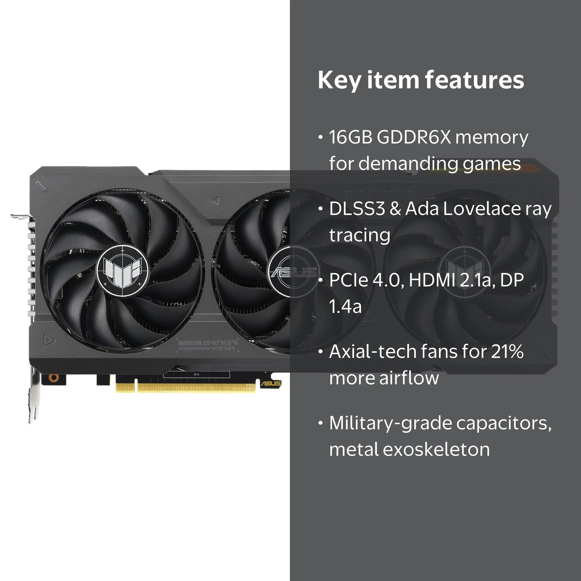 ASUS TUF Gaming GeForce RTX 4070 Ti SUPER 16GB GDDR6X GPU Graphics