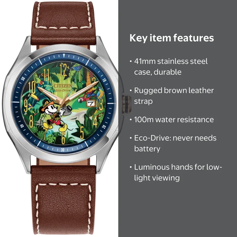 Citizen Eco-Drive Disney Mickey Mouse Explorer Watch AW1149-06W