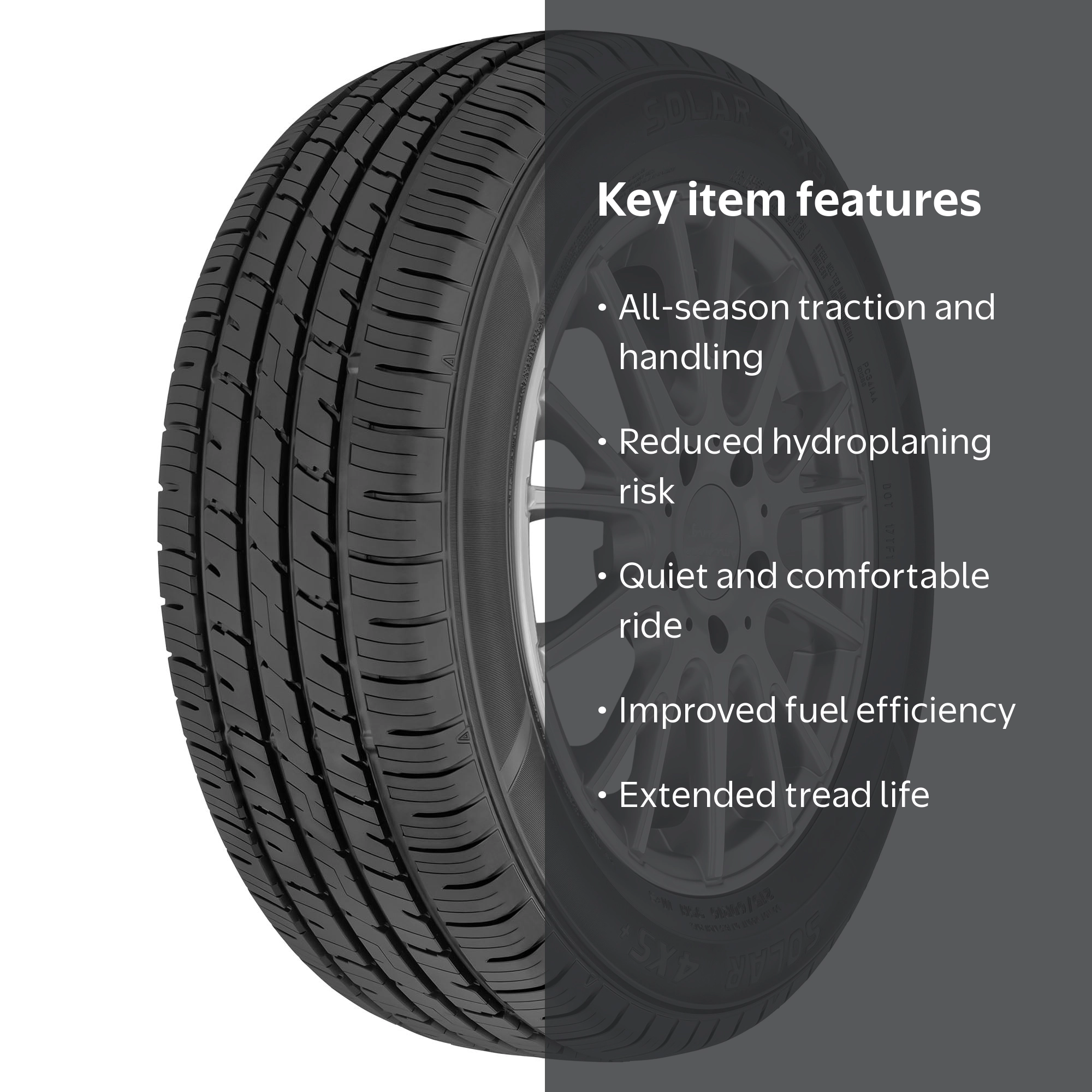 Solar 4XS + All Season 205/55R16 91H Passenger Tire - Walmart.com