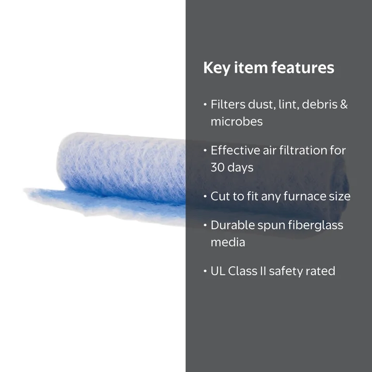 AAF Flanders Merv 4 HVAC Fiberglass Air Filter, Hammock Roll, 36X1