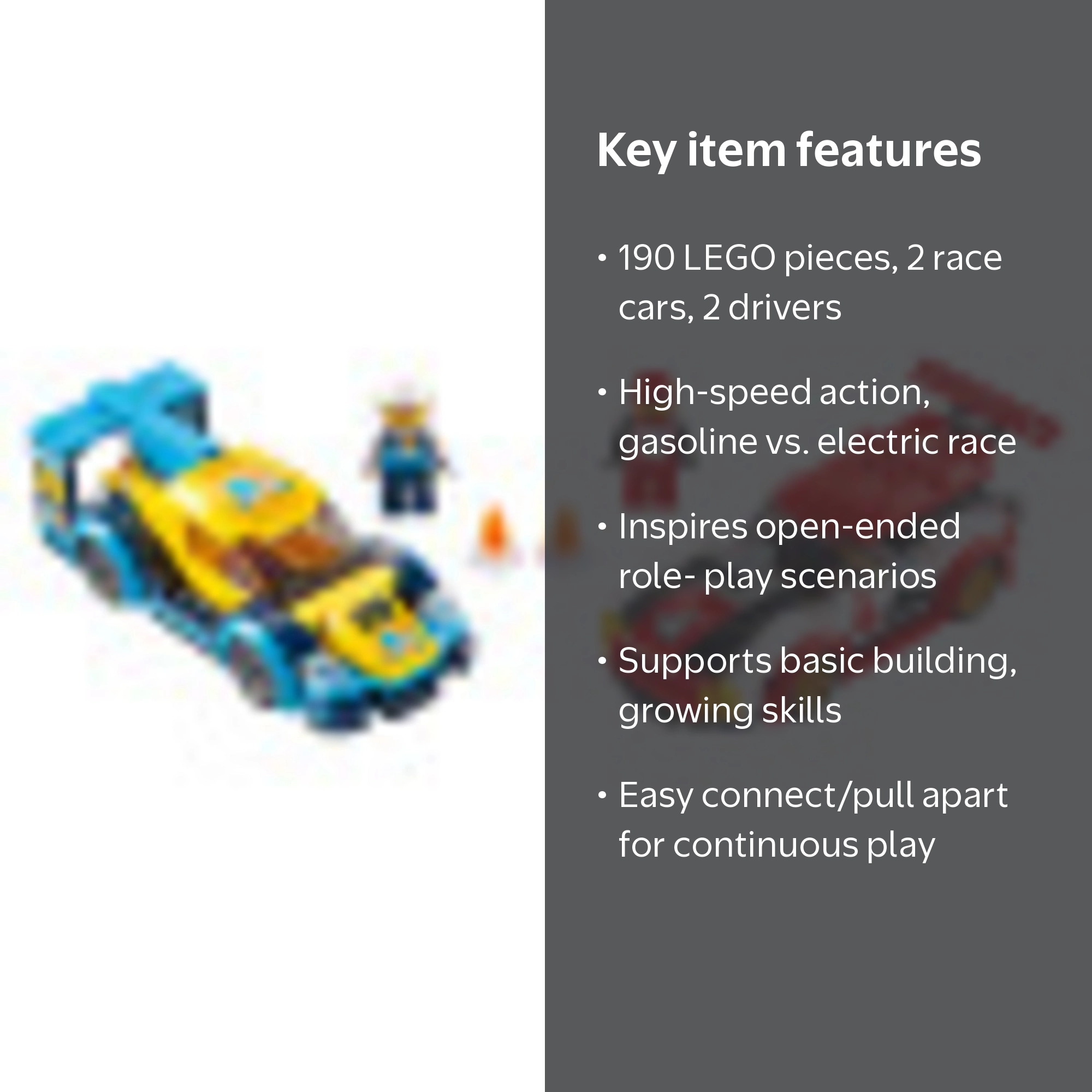 【EVE】 LEGO City Racing Cars Set, 60256, 190 Pieces, Race Car Toy for