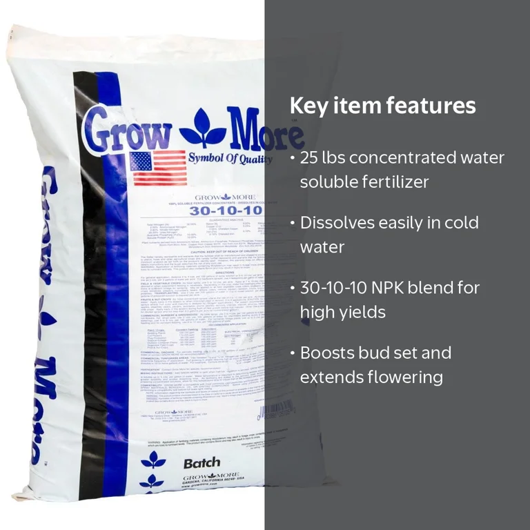 Grow More, Plant Fertilizer, Cold Water Soluble, 25 Pounds