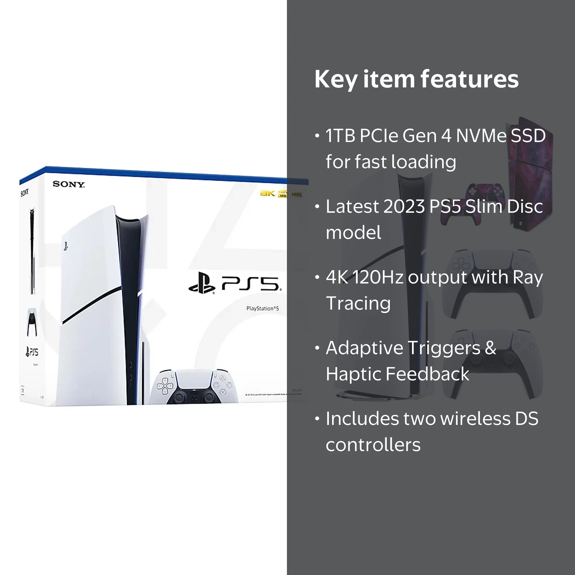 PlayStation 5 Slim Disc Version PS5, 1TB SSD, AMD Ryzen Zen 8