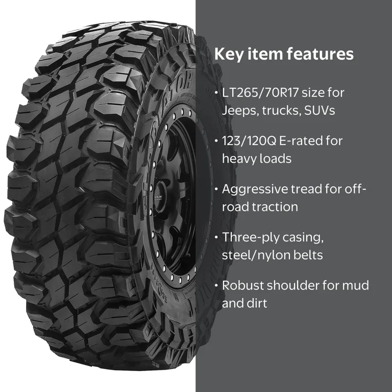 Gladiator X COMP M/T Mud Terrain Tire, LT265/70R17, 123/120Q