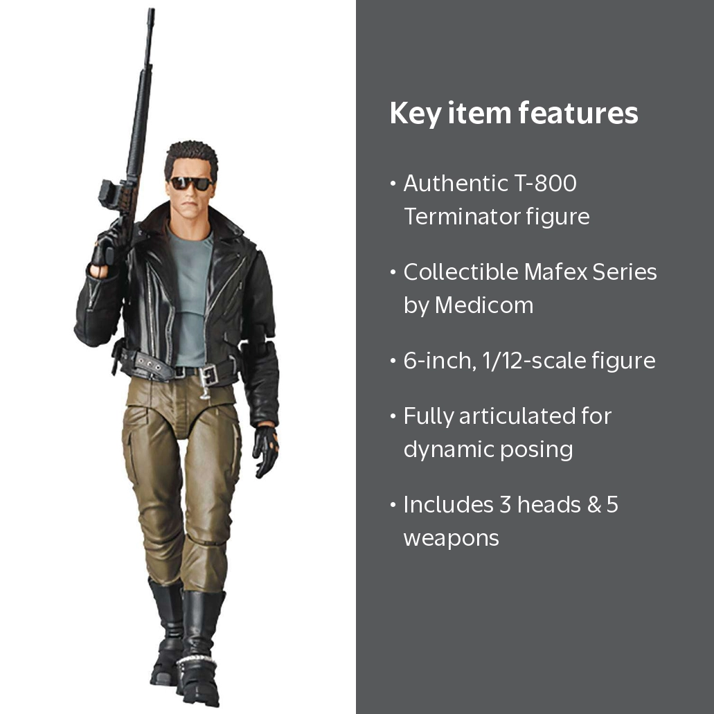 The Terminator 6 Inch Action Figure Mafex - T-800 #176 - Walmart.com