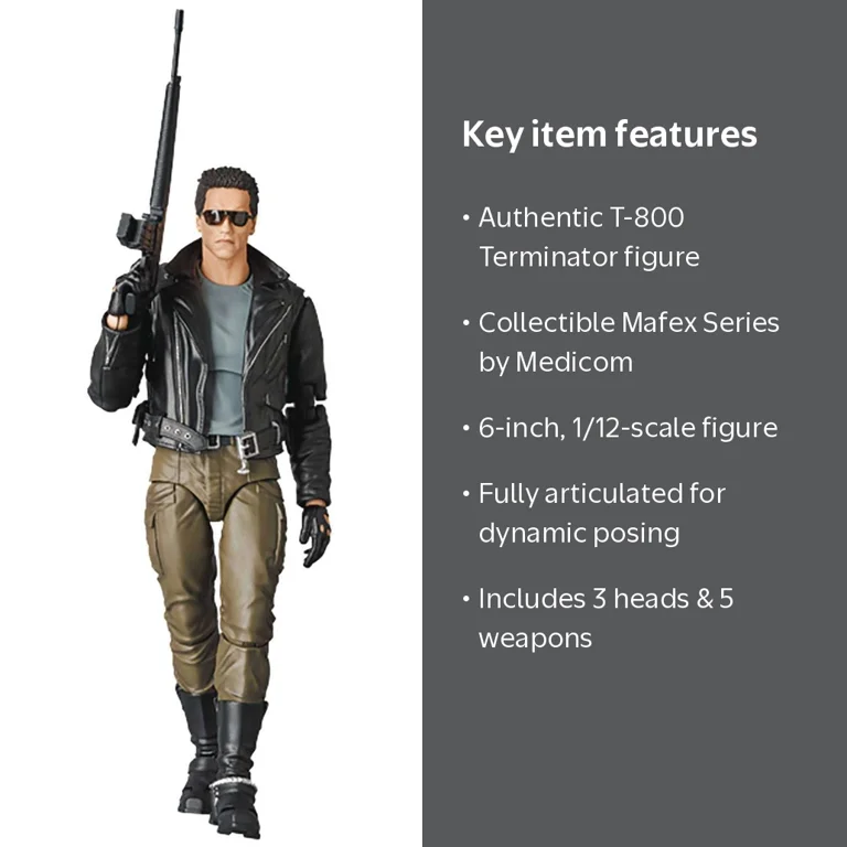 The Terminator 6 Inch Action Figure Mafex - T-800 #176 - Walmart.com