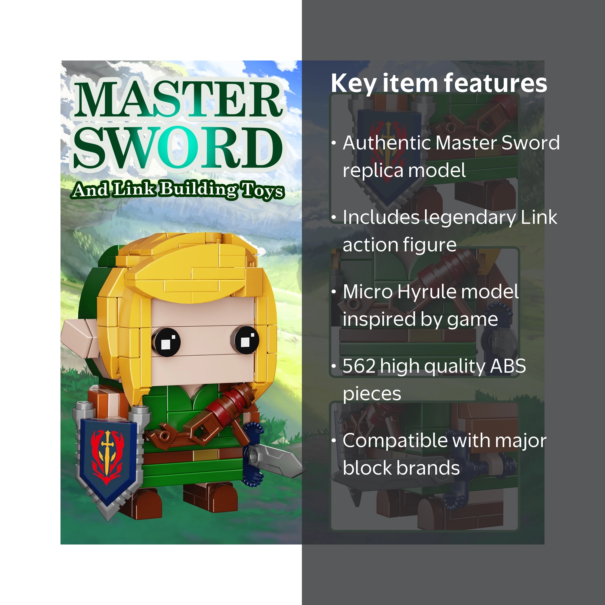 Master Sword & Link Action Figures Building Blocks Set Micro