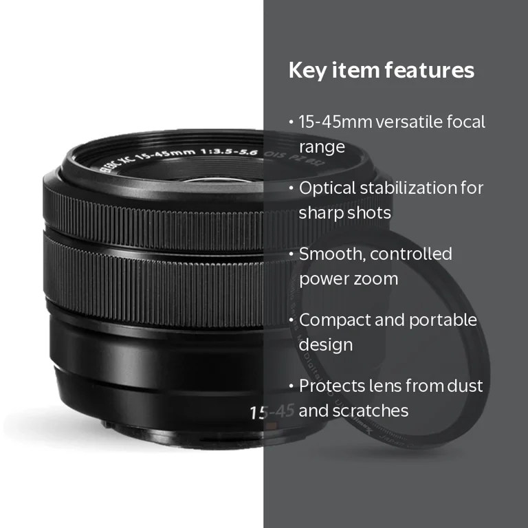 FUJIFILM XC15-45mm ブラック Fujifilm XC 15-45mm f/3.5-5.6 OIS PZ Lens w/UV Filter-Compact