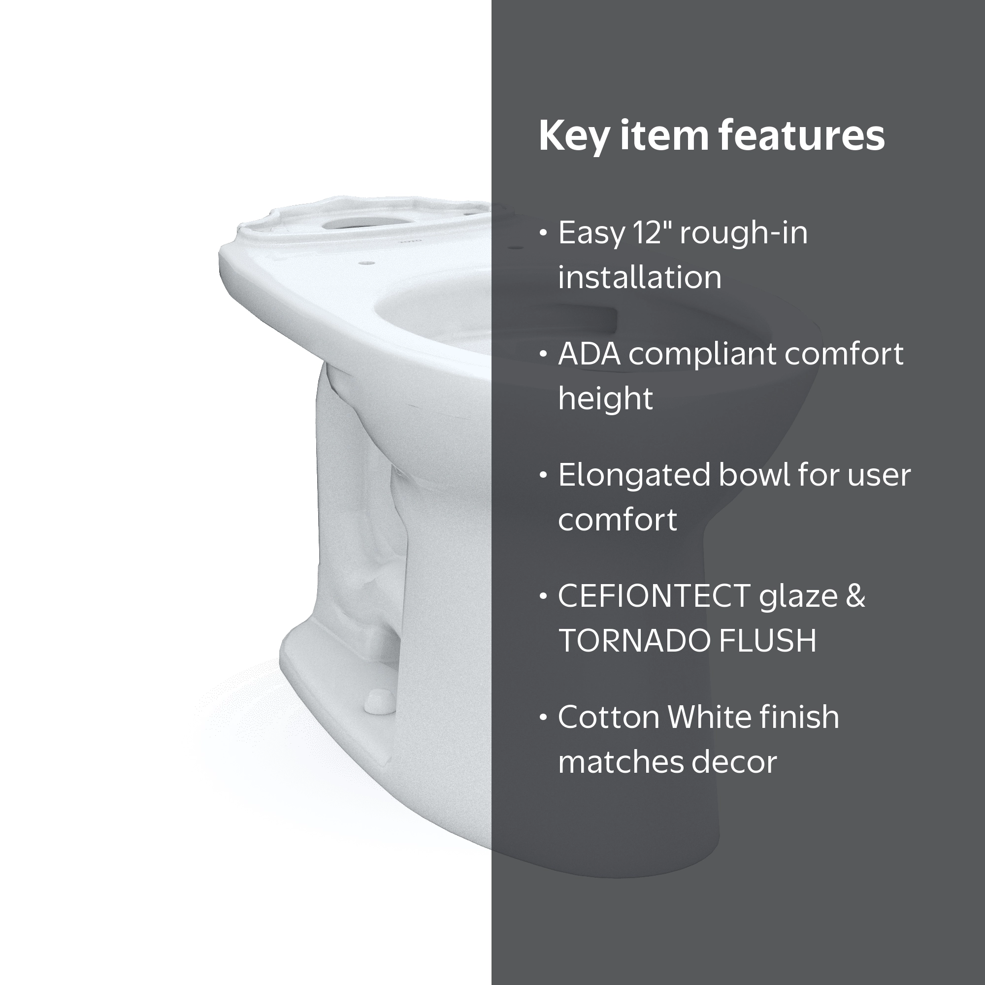 TOTO Drake Elongated TORNADO FLUSH¬Æ Toilet Bowl, C776CEFG#01