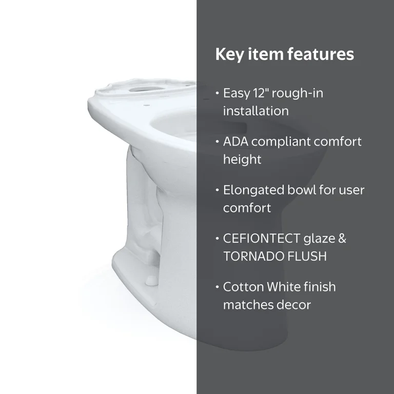 TOTO Drake Elongated TORNADO FLUSH¬Æ Toilet Bowl, C776CEFG#01