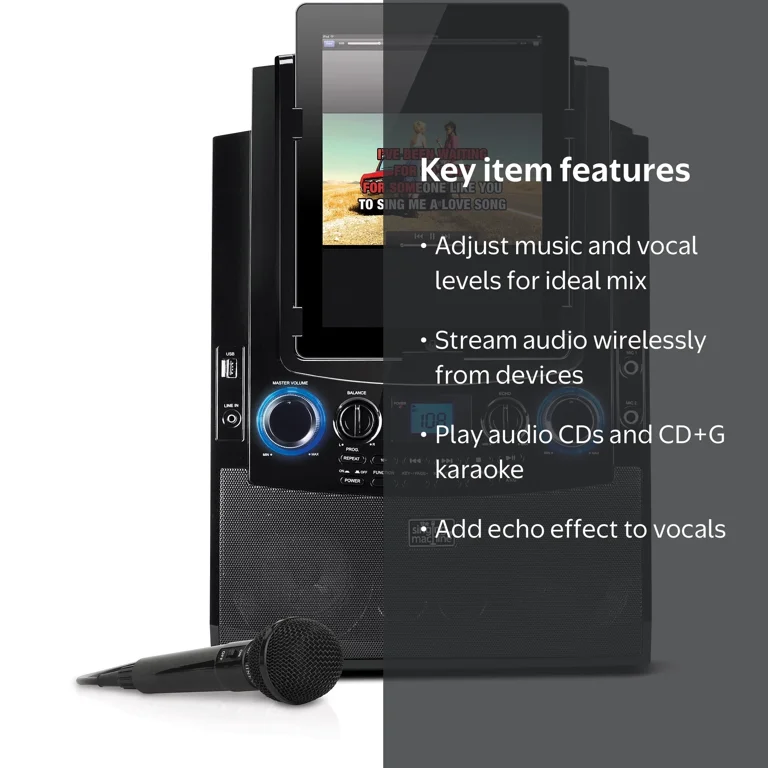 Singing Machine Bluetooth Mobile Karaoke System with Resting