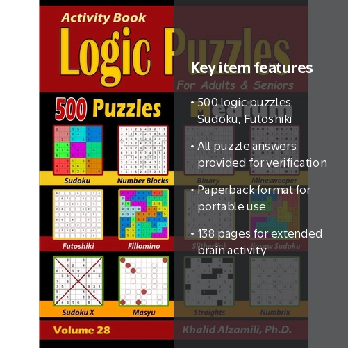 Khalid Alzamili, Brain Games for Adults Activity Book, 500 Puzzles