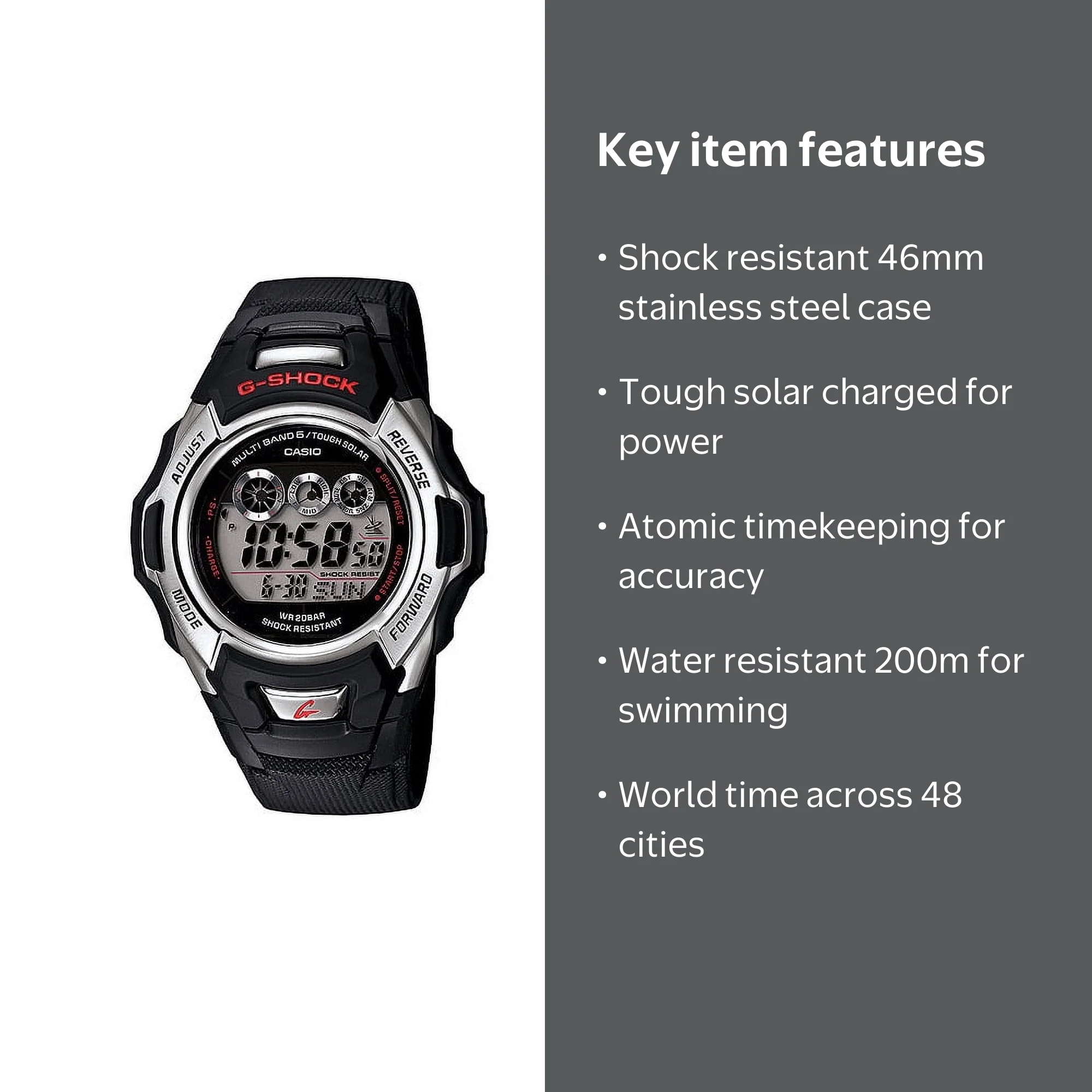 Casio G-Shock Men's Solar Atomic Digital Watch GWM500A-1 - Walmart.com