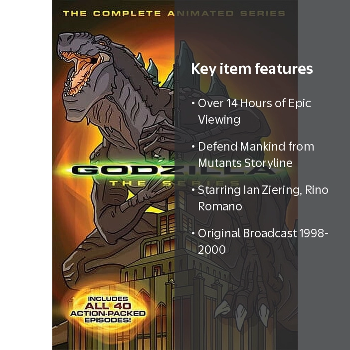 Mill Creek Godzilla The Complete Animated Series DVD, 40 episodes