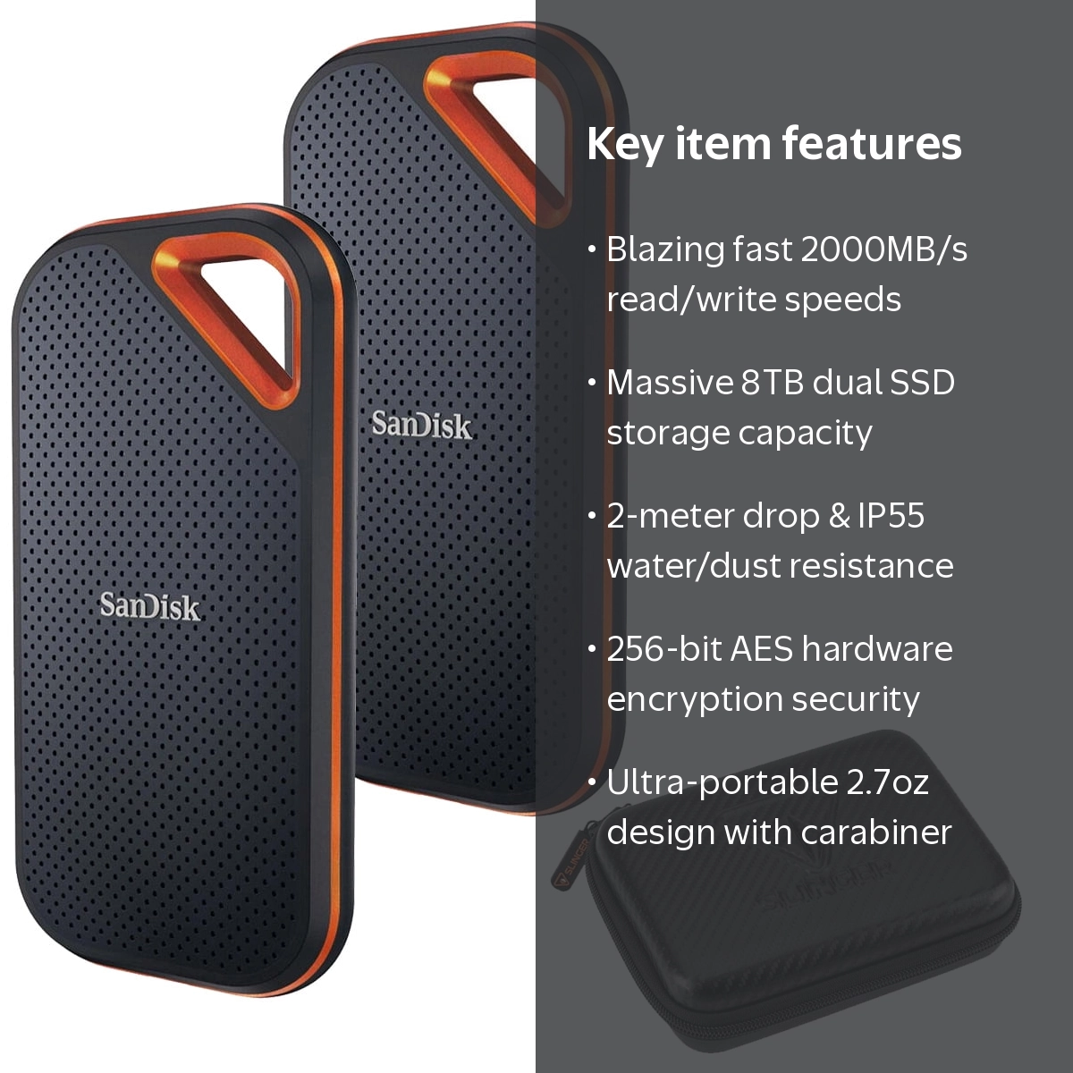 SanDisk Extreme PRO Portable 4TB USB 3.2 Gen 2 Type-C External SSD