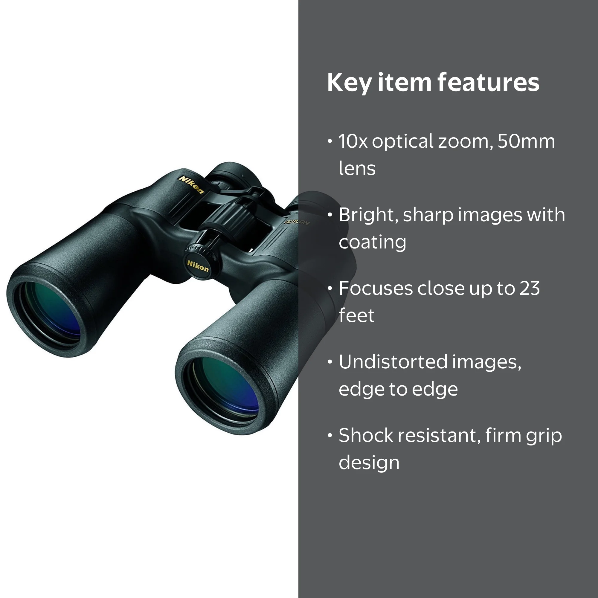 Nikon, Binoculars, 8248 Aculon A211 10x50, Bright, Sharp Images