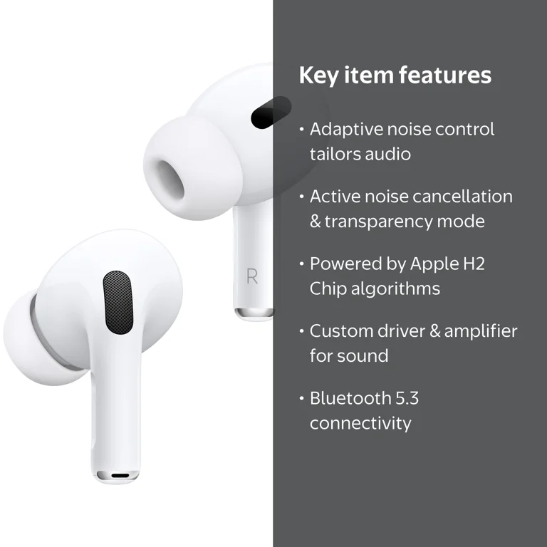Apple, Wireless Earbuds, AirPods Pro 2, Active Noise Cancellation