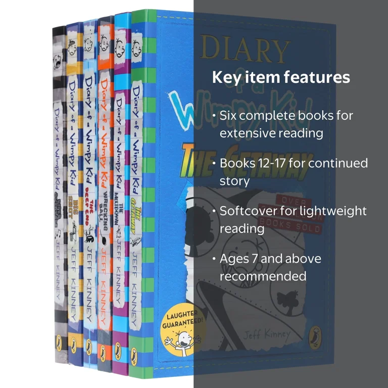 Diary of a Wimpy Kid (12-17) 6 Books by Jeff Kinney - Ages 7+