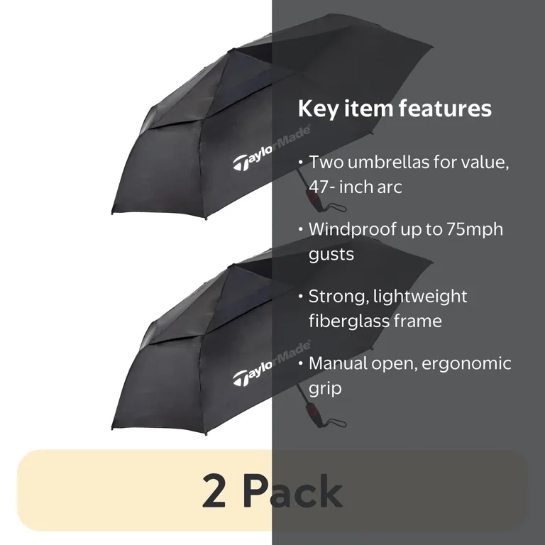 Taylormade Vortexvent Compact Golf Umbrella Black - Walmart.com