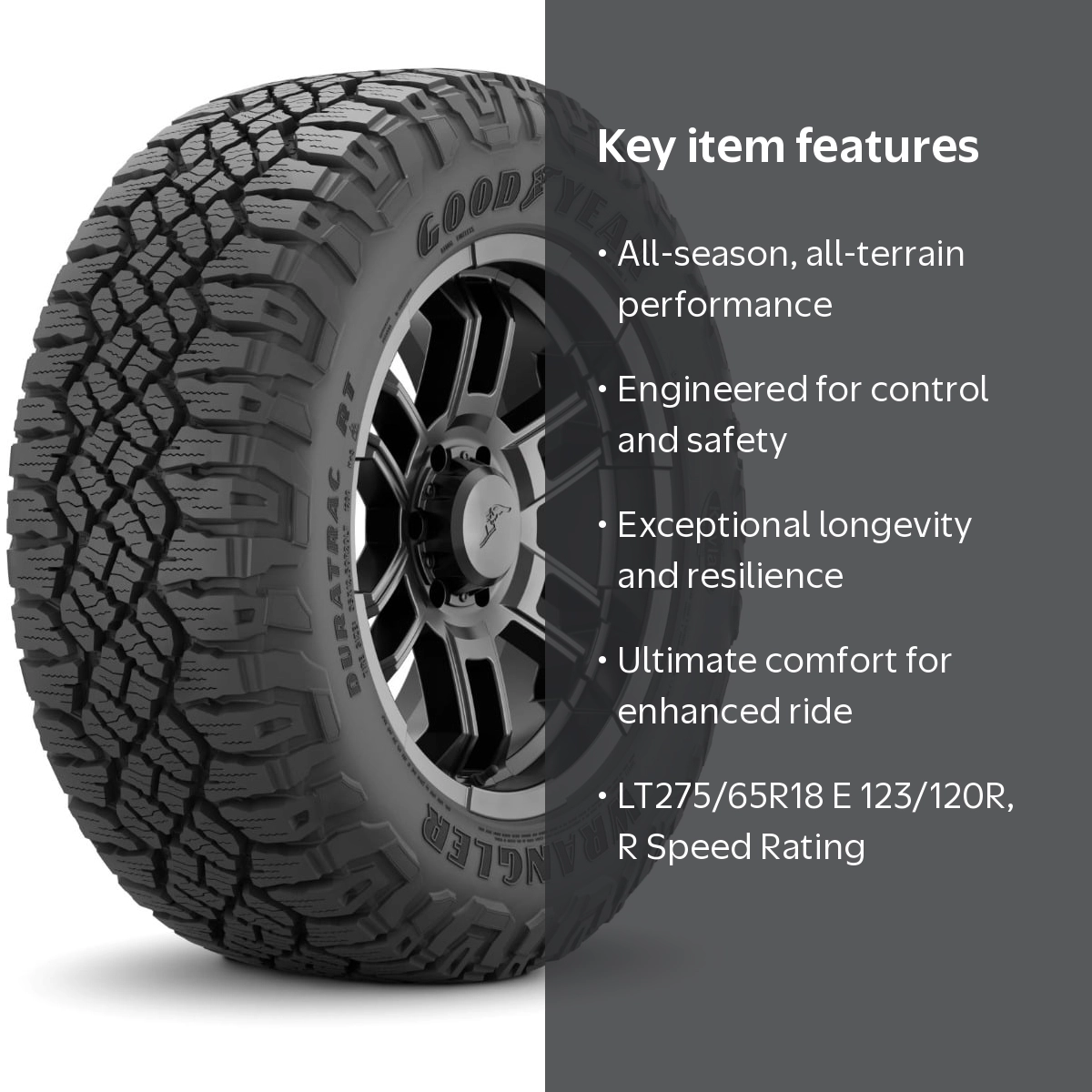 Goodyear Wrangler DuraTrac RT LT All Season LT275/65R18 E 123/120R