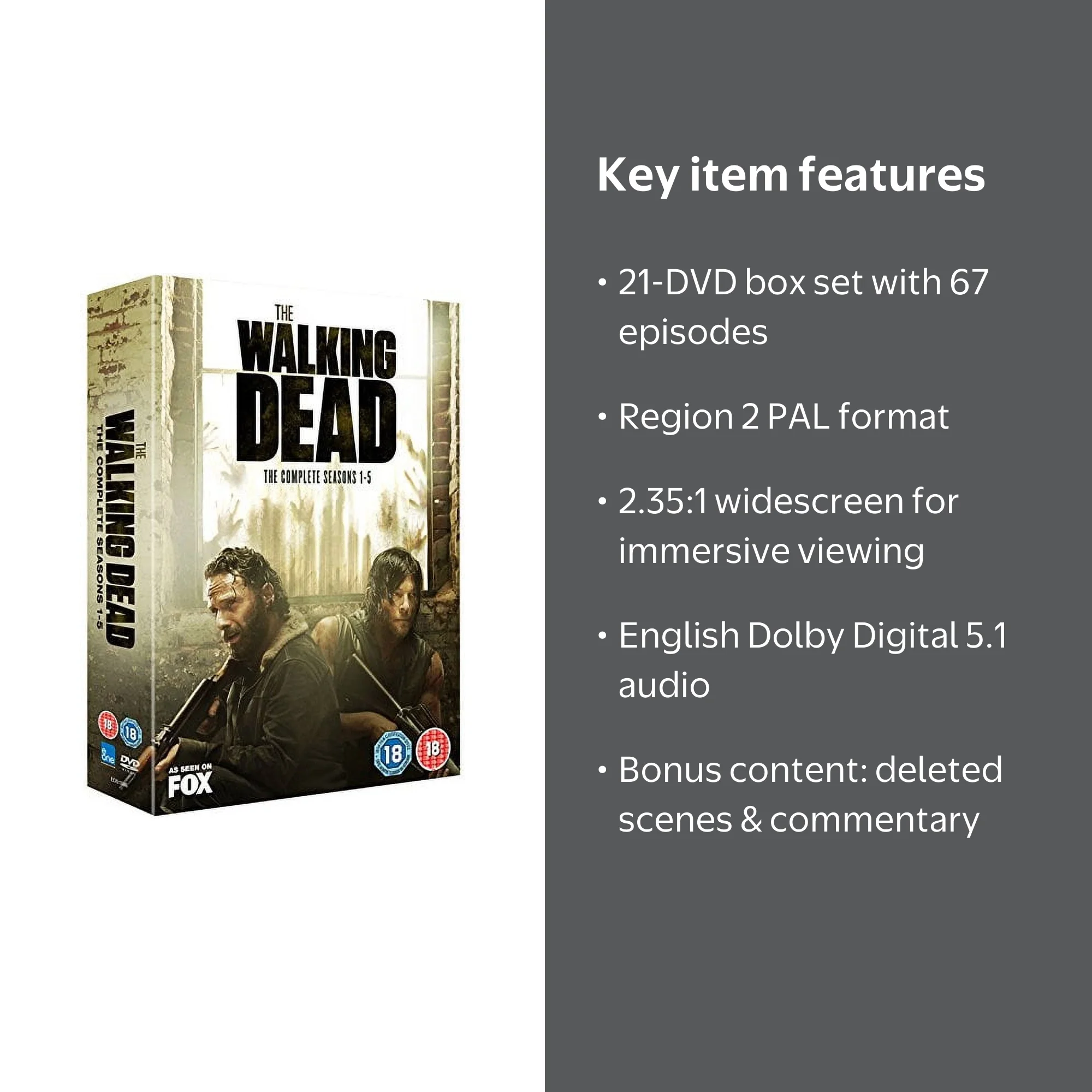 The Walking Dead DVD Complete Series, PAL Region 2, 21-Disc Set