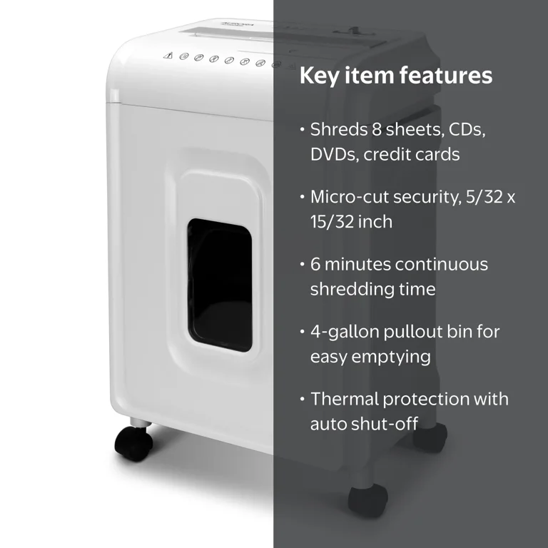 Aurora, High-Security Micro-Cut Shredder, AU860MB, 8-Sheet