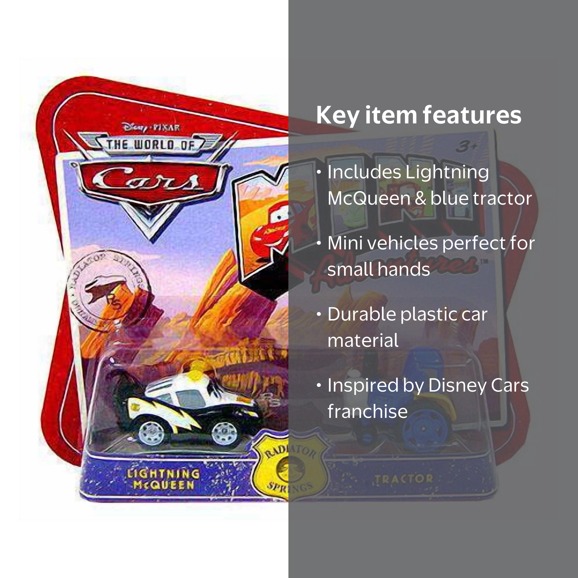 Disney Cars Mini Adventures Lightning McQueen & Tractor Plastic