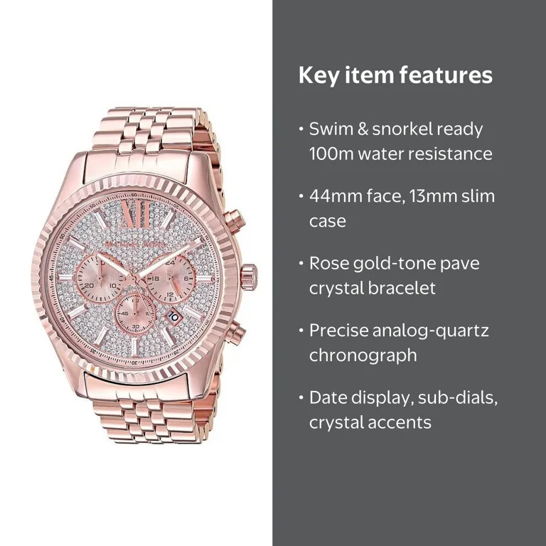 Michael Kors Lexington Men's Chronograph Watch, Rose Gold-Tone
