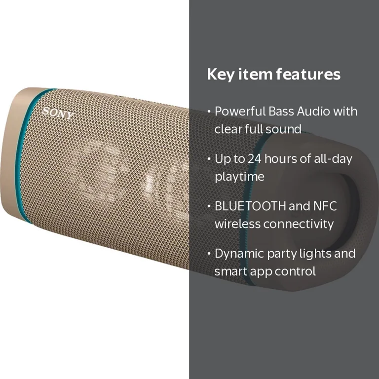 Sony SRS-XB33 EXTRA BASS Wireless Bluetooth Speaker, Waterproof