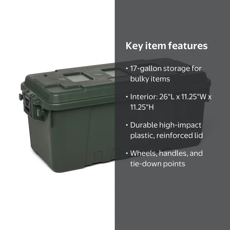 Plano Sportsman's Trunk, OD Green, 17-Gallon Lockable Storage Box
