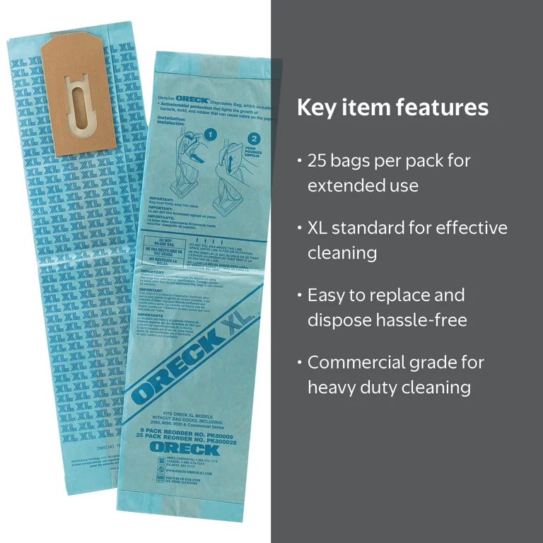 Oreck Commercial Disposable Vacuum Bags, XL, 25/Pack - Walmart.com