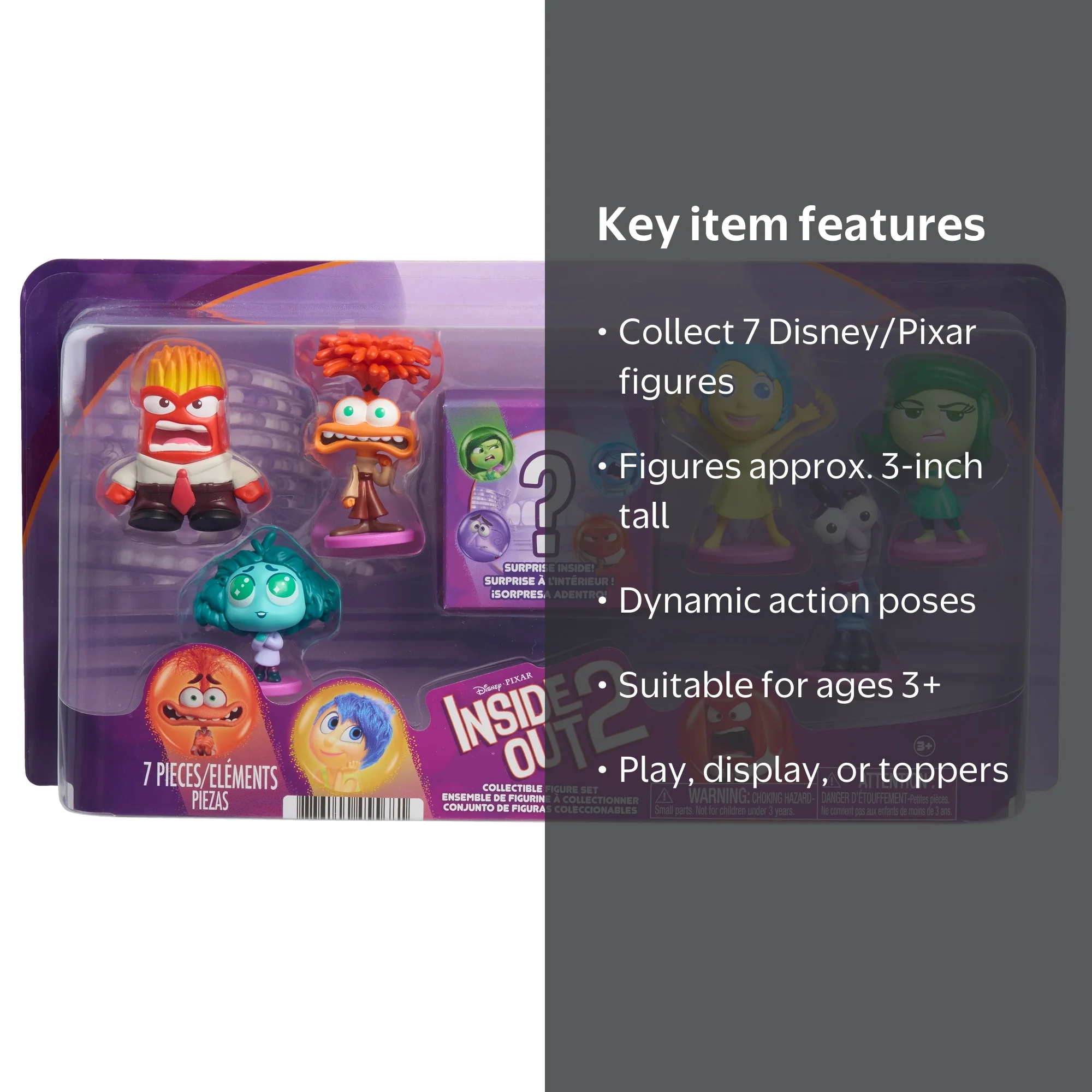 Disney and Pixar Inside Out 2 7-Pack Figure Set - Walmart.com