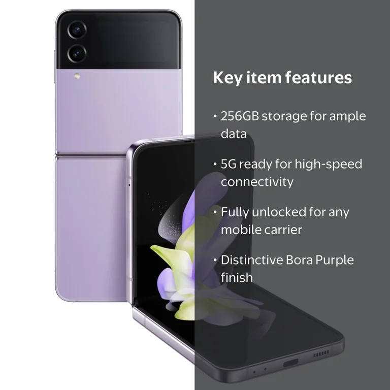 Samsung, Restored Galaxy Z Flip4 5G F721U, 256GB Bora Purple