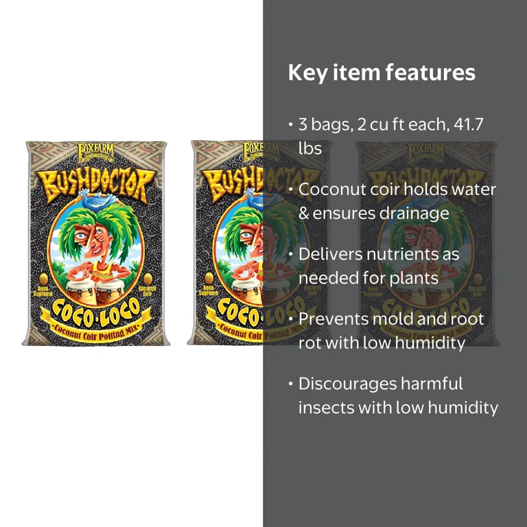 FoxFarm Outdoor Topsoil, Coco Coir Potting Mix with Nutrients, 2