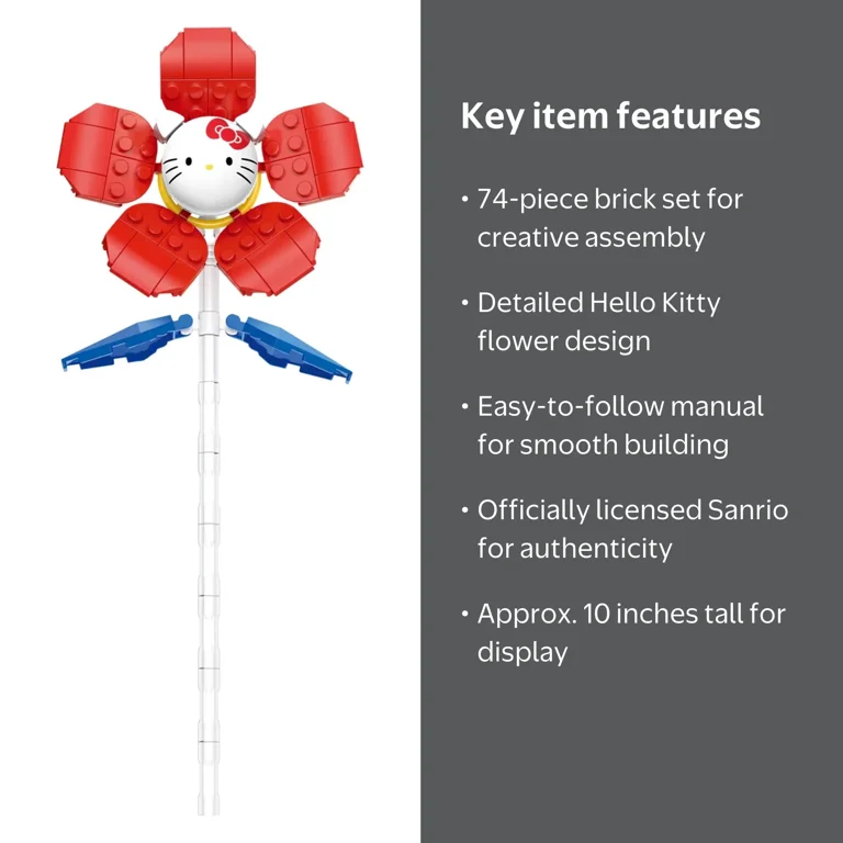 Sanrio Hello Kitty Flower 74-Piece Brickcraft Building Set