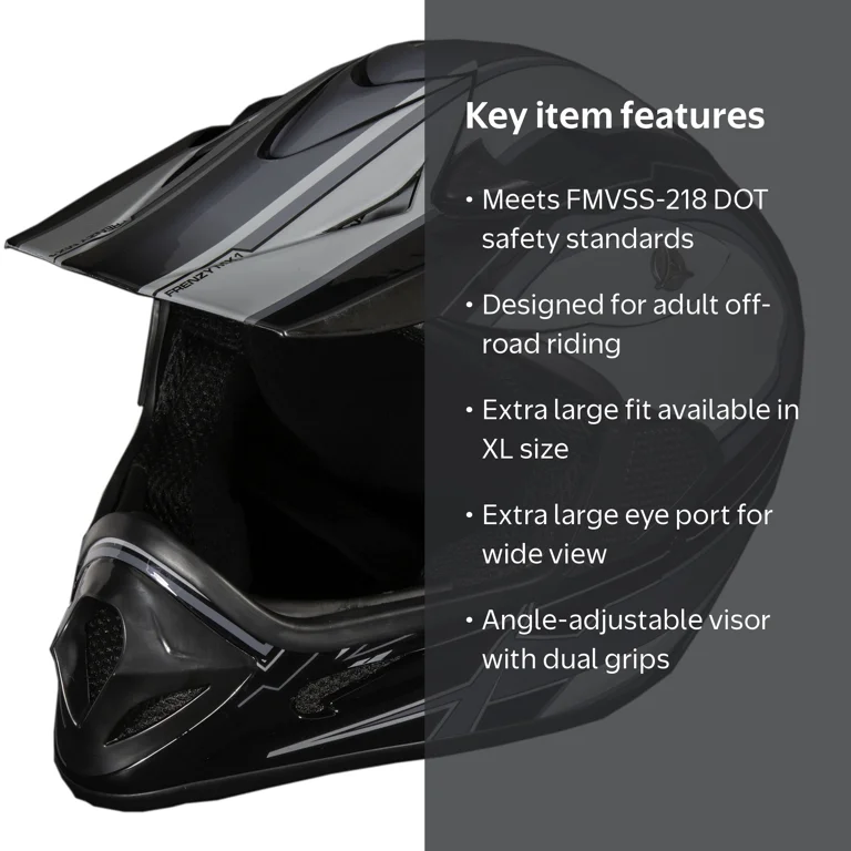 Fuel Helmets Adult Frenzy Off Road Helmet Blk/gry Xl - Walmart.com
