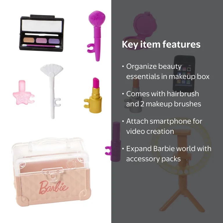 Barbie Accessories Kids Toys Makeup Tutorial Set Mini Toys