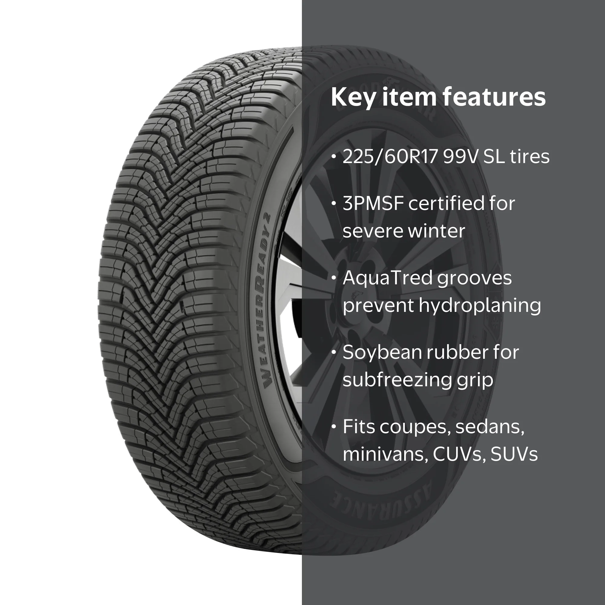 Goodyear, Assurance WeatherReady 2, 225/60R17 99V All Weather