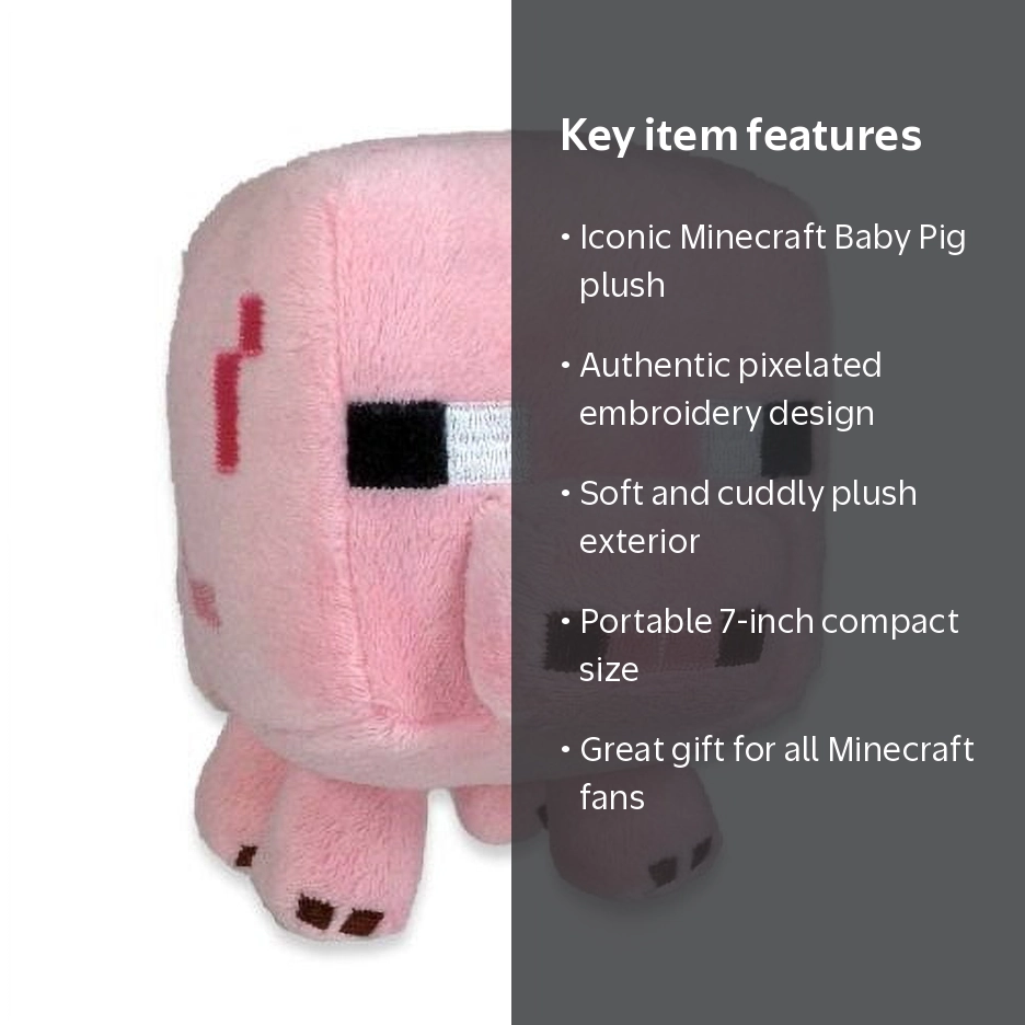 Minecraft, Baby Pig Plush, 7