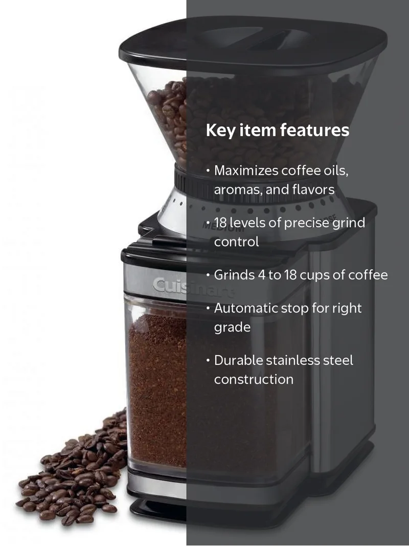 Cuisinart Supreme Grind Automatic Mill, 18 Cup Removable Bean Burr