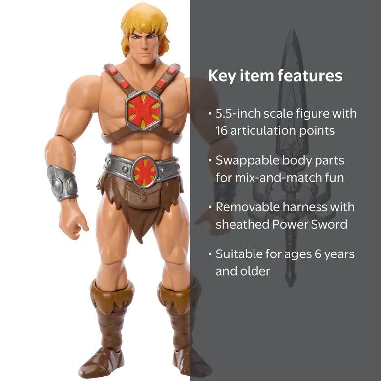 Masters of the Universe, Action Figure, 5.5 Inch Hero Toy, He-Man